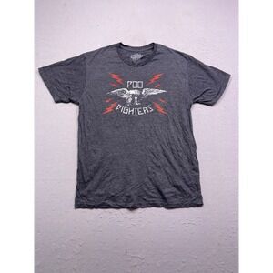 Six Fifty One Foo Fighters T-Shirt Cotton Poly Heather Gray Large Mens